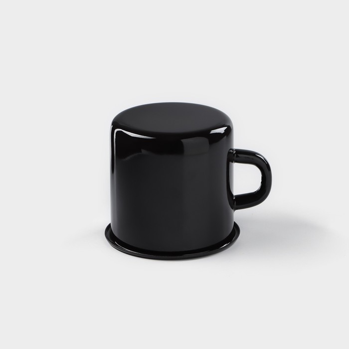 Кружка эмалированная, 400 мл, цвет чёрный |  от tijorat.com