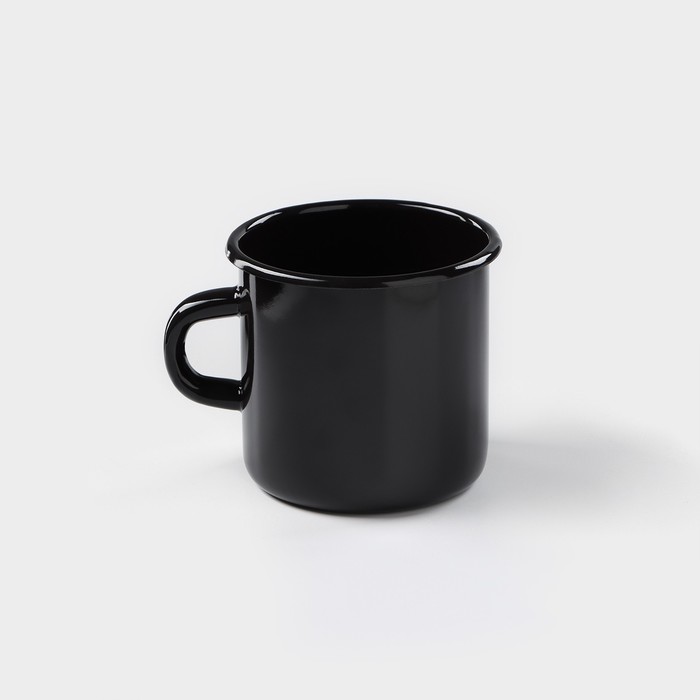 Кружка эмалированная, 400 мл, цвет чёрный |  от tijorat.com